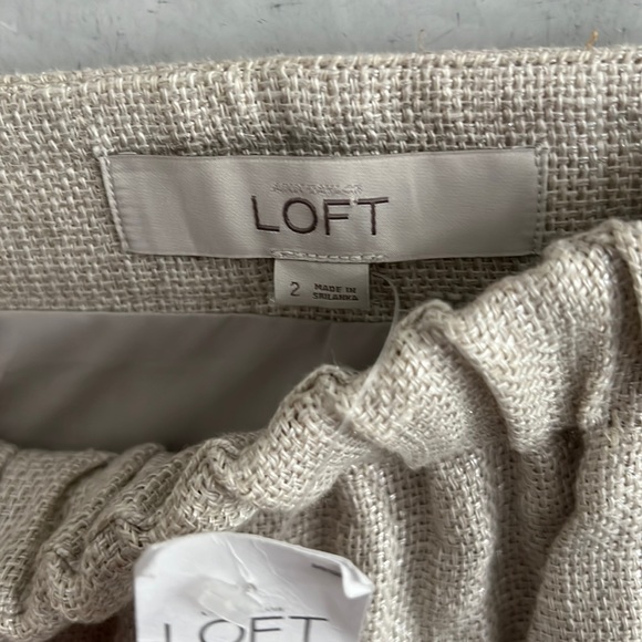 NWT Loft Khaki Linen Skirt with Front Pockets w/Lining , Size 2 - Picture 7 of 7